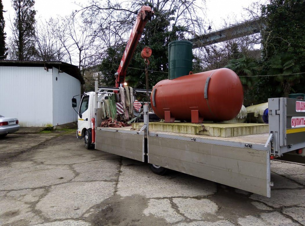 Автономная газификация в Сочи Краснодарский край - Погрузка газгольдера Автономная газификация в Сочи Краснодарский край